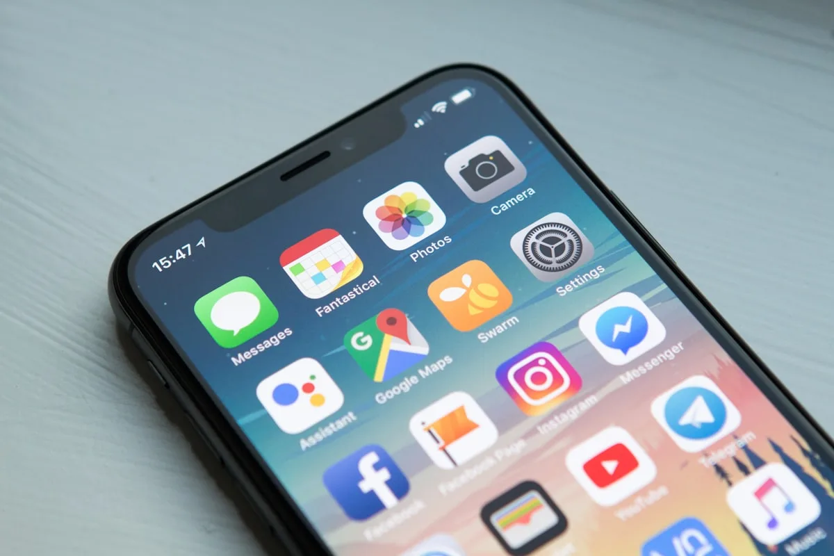Mobile phone showing app integrations