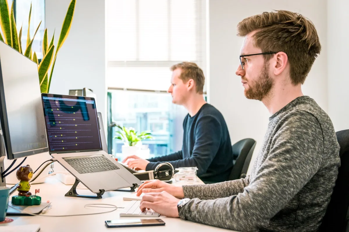 Charts and data flowing on screen