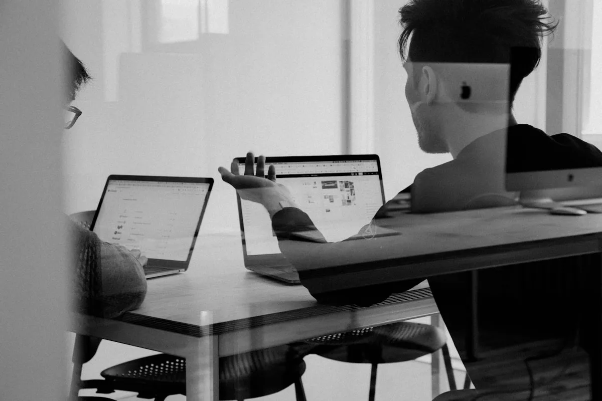 Modern office with tech setup